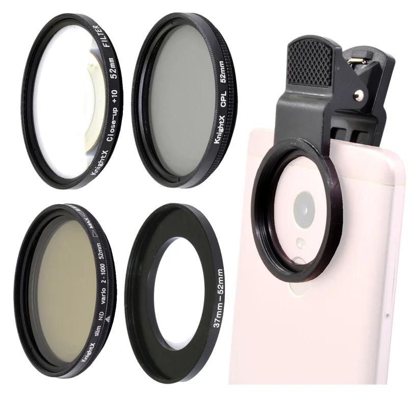 Knightx 52Mm Polarizzato Cpl Densità Neutra Nd Phone Filter Macro Lens Kit Lenti Mobili Per Iphone Samsung Redmi 7 Huawei