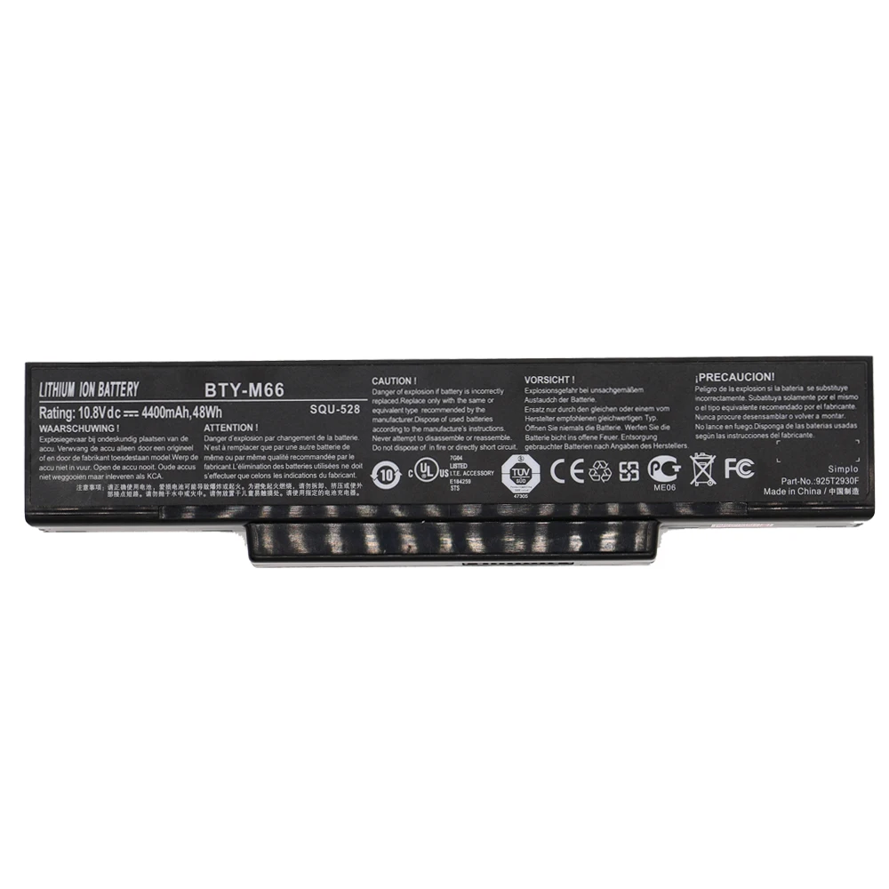 Bateria do Portátil para Msi Squ528 M655 M660 M662 M670 M677 Cr400 Pr600 Pr620 Gx400 Gx600 48wh Gx610 10.8v 4400mah Bty-m66 - Imagem 2