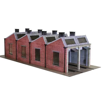 

1:87 HO /1:150 N Scale Handmade Model Train Repair Shop DIY Sand Table Paper Repair Room Model