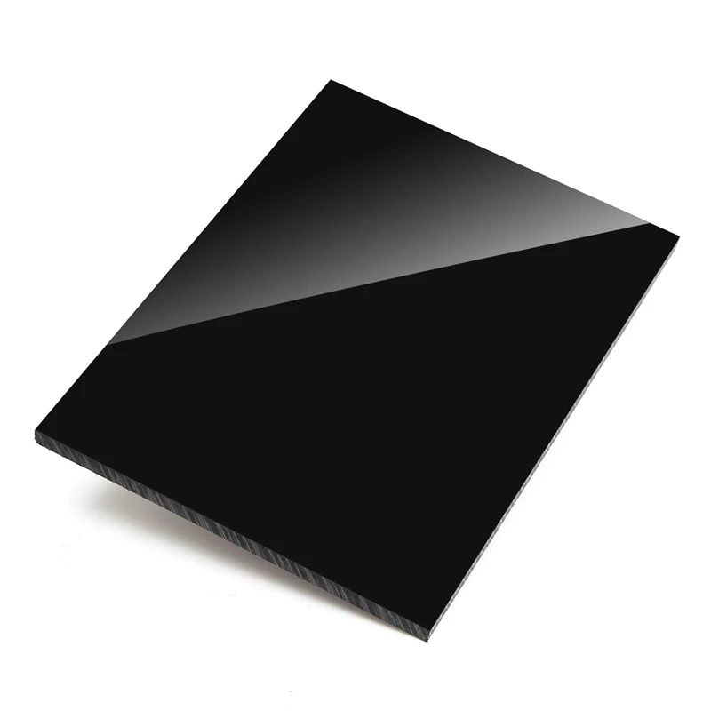 Feuille de plastique acrylique noire brillante, panneau en verre