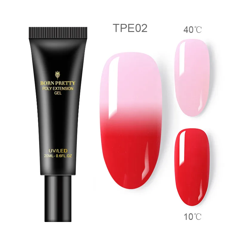 Thermal BP-TPE02 BORN PRETTY 20 мл полигель-лак для наращивания ногтей желе быстрое строительство тепловое изменение цвета замачиваемый УФ светодиодный Гель-лак Nai Art - Цвет: Thermal BP-TPE02