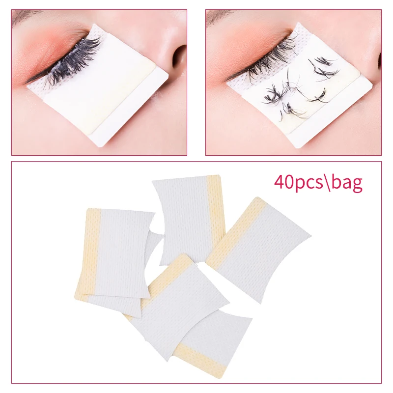 

efc beauty 40pcs/pack disposable eyelash extension remover cotton pads false eyelash under eye anti-stimulation paper patches