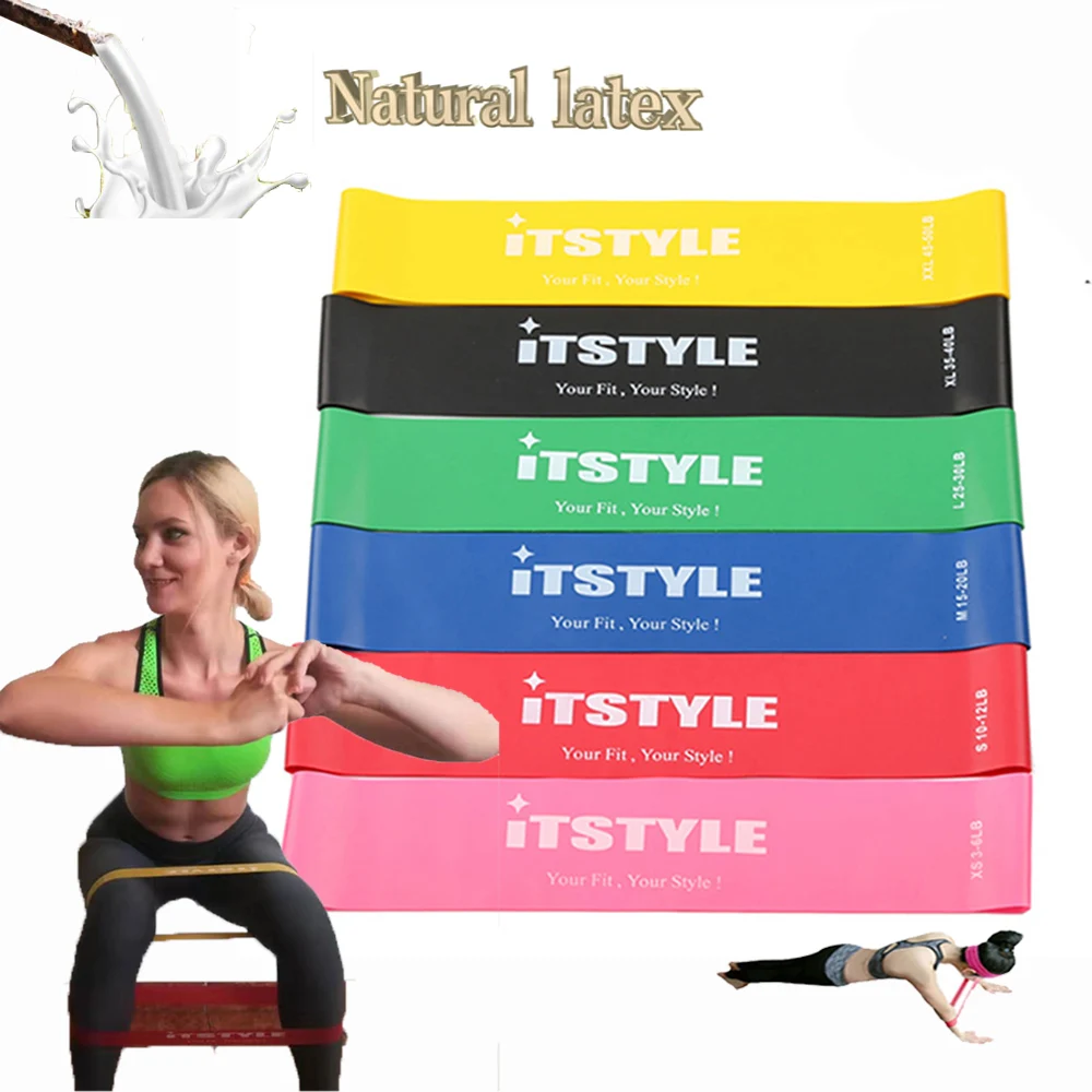 ITSTYLE Resistance Bands 6 Levels Exercises Elastic Fitness Training Yoga Loop Band Workout Pull Rope With Strength Test Video