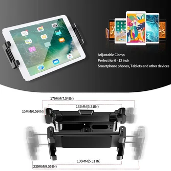 

Rotating Car Pillow Phone Bracket Headrest Tablet Mount 360 Degree Back Seat for Unique Parts Portable Car Ornaments