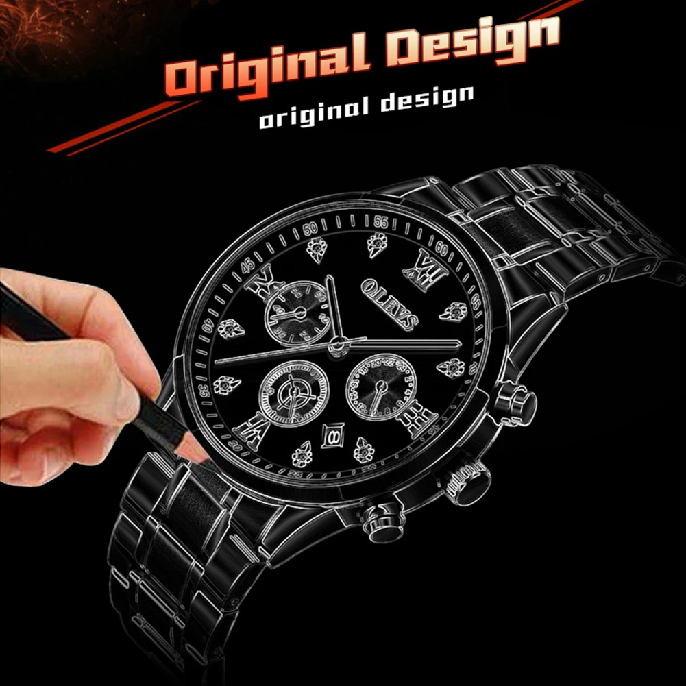 

Fine, Steel, Men's Quartz Watch, Waterproof, Luminous Hands, Chronograph, Calendar Men Watch Men Watches 2018 Luxury Brand