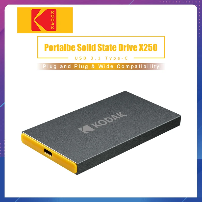 Kodak X250 внешний SSD жесткий диск 120 ГБ 240 512 Портативный Внешний 1 ТБ hdd для ноутбука с
