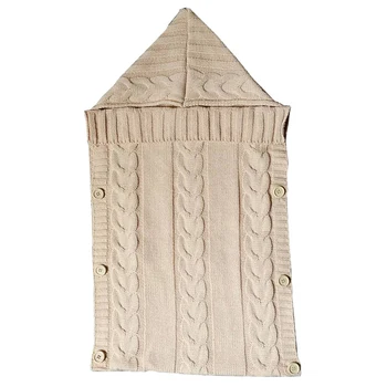 

Baby Warm Sleeping Bag Cotton Knitting Envelope Footmuff Infant Button Knit Swaddle Newborn Swadding Wrap Stroller Accessory New