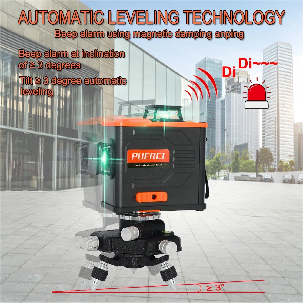 

12 Lines 3D Green Laser Level Self-Leveling 360 Degree Vertical & Horizontal Cross Green laser Line Professional tools