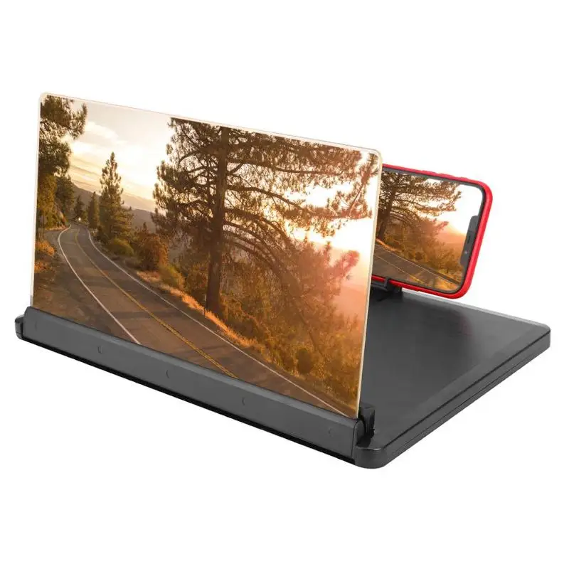 12 inch 3D HD Screen Magnifier Mobile Phone Screen Enlarged Expander Stand Desktop Bracket Video Am