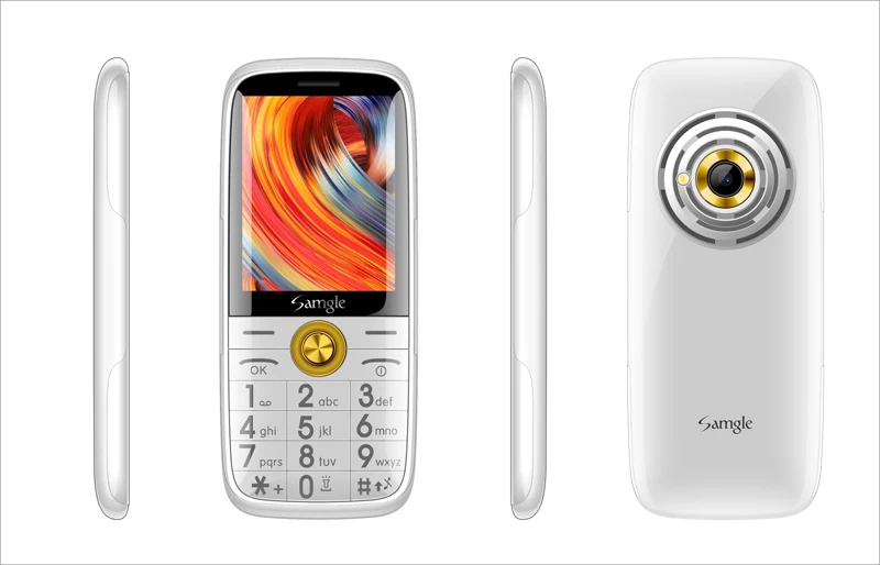 White Samgle бар функция телефона 3g WCDMA Супер долгий режим ожидания большой ключ HD дисплей фонарик Lound Динамик Whatsapp скорость вызова просто - Цвет: White