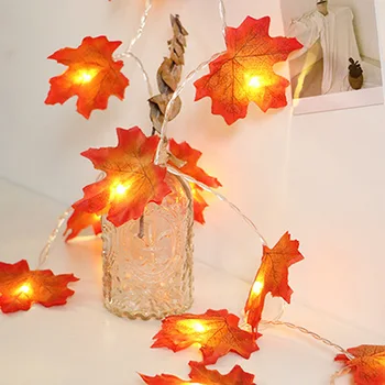 

1.5M 3M 20 Lights DIY Maple Leaves Garland Led Fairy Lights for Christmas Decoration Autumn String Light Festive Halloween Decor
