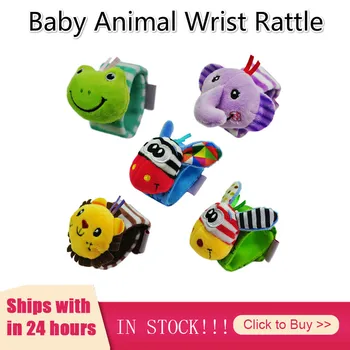 

Baby Animal Wrist Rattle Educational Toys Pattern Strap Infant Baby Hand Watch Wrist Bands Cute Gift 0 12 Months Jouet Bebe