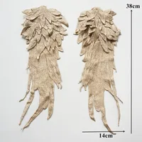 Buy 2PCS/Set Embroidery Angel Wing Applique Sewing Flower Collar Patch For Wedding Party Gown Bridal Dress Clothes Online - Image 3