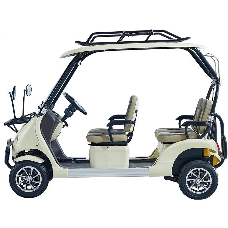 4 Wheels Adult Electric Golf Cart Electric Car Adult Vehicle Tandem Rickshaw Surrey Sightseeing