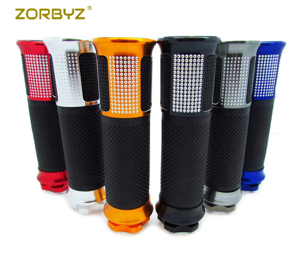 ZORBYZ мотоцикл 1 пара 7/" алюминиевые резиновые рукоятки рукоятка управления дроссельной заслонкой на руле ручки для Harley Yamaha Honda
