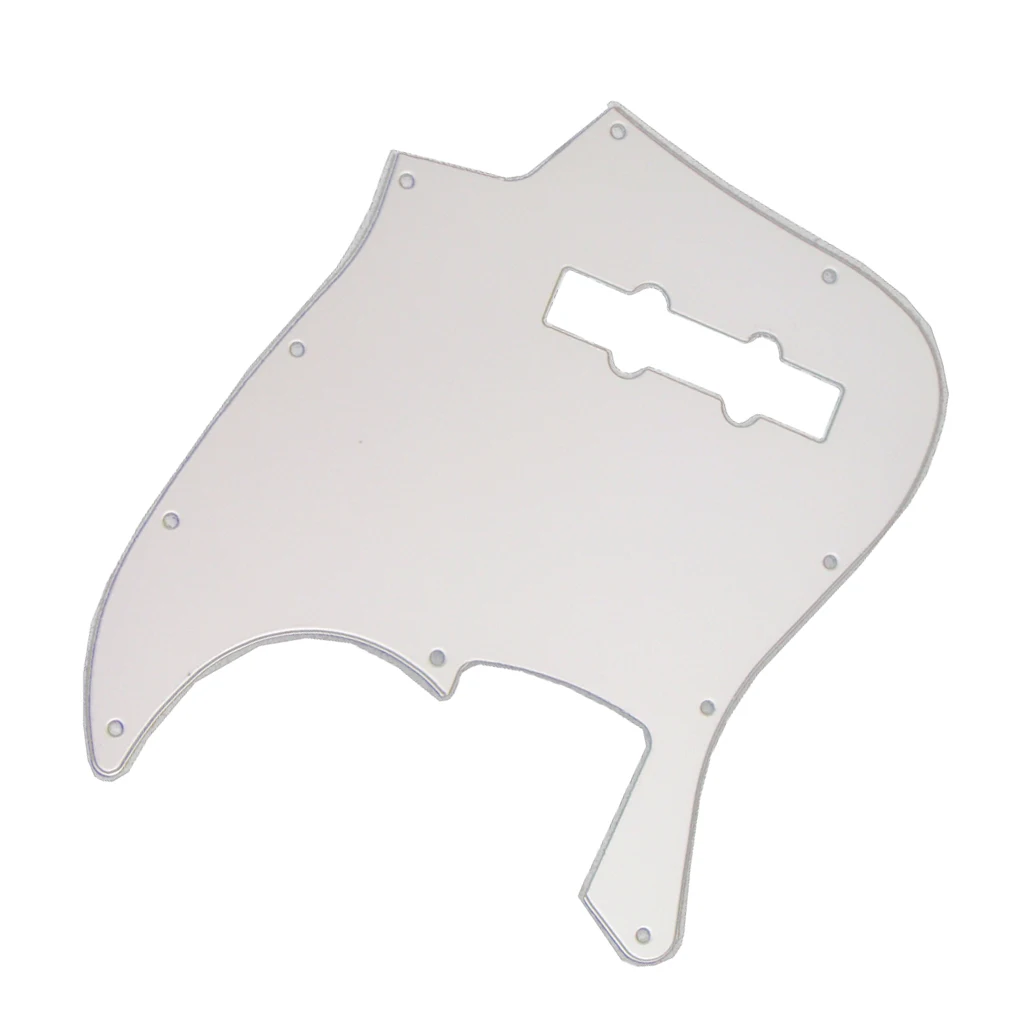  3Ply Jazz Bass Pick Guard Scratch Plate 10 Hole Replacements Parts White