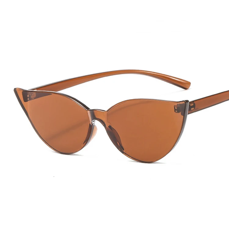 Для женщин Винтаж розовый кошачий глаз, солнцезащитные очки, прекрасный, солнцезащитные очки для девушек, Милое сексуальное Брендовая Дизайнерская обувь модные ретро Uv400 - Цвет линз: Brown