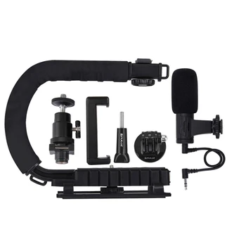 

PULUZ PKT3011 U/C Shape Portable Handheld DV Bracket Stabilizer Video Microphone Kit for All SLR Camera