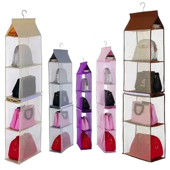 

Detachable 6 Compartment Hanging Purse Handbag Organizer Dust-Proof Storage Holder Wardrobe Closet Space Saver 1 pcs New HOT