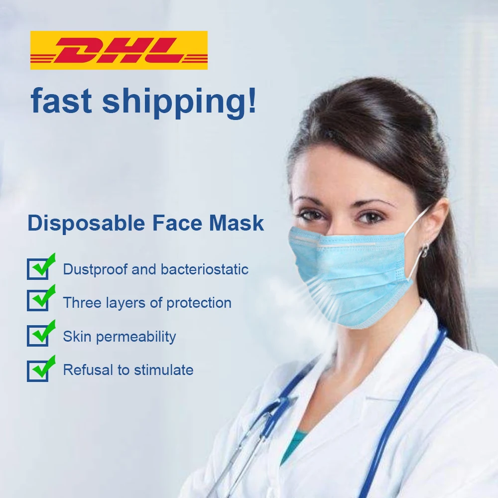 

Surgical Face Mask Medical Masks Mask 3-Ply PM2.5 Nonwoven Disposable Elastic Mouth Soft Breathable Flu Hygiene Face Mask