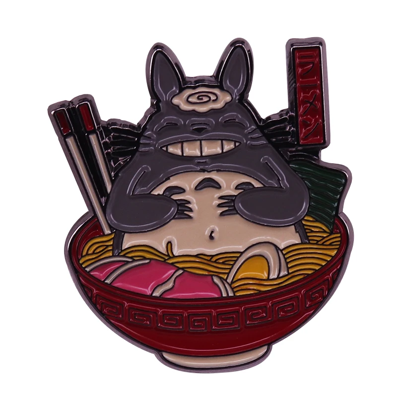 Жесткая эмалированная булавка для рамен Totoro прекрасная милая комбинация yummy