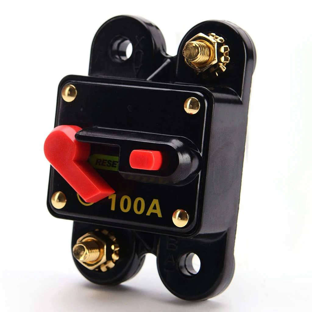 100 Amp High Power Manual Reset Circuit Breaker Overload Fuse Holder Plastic