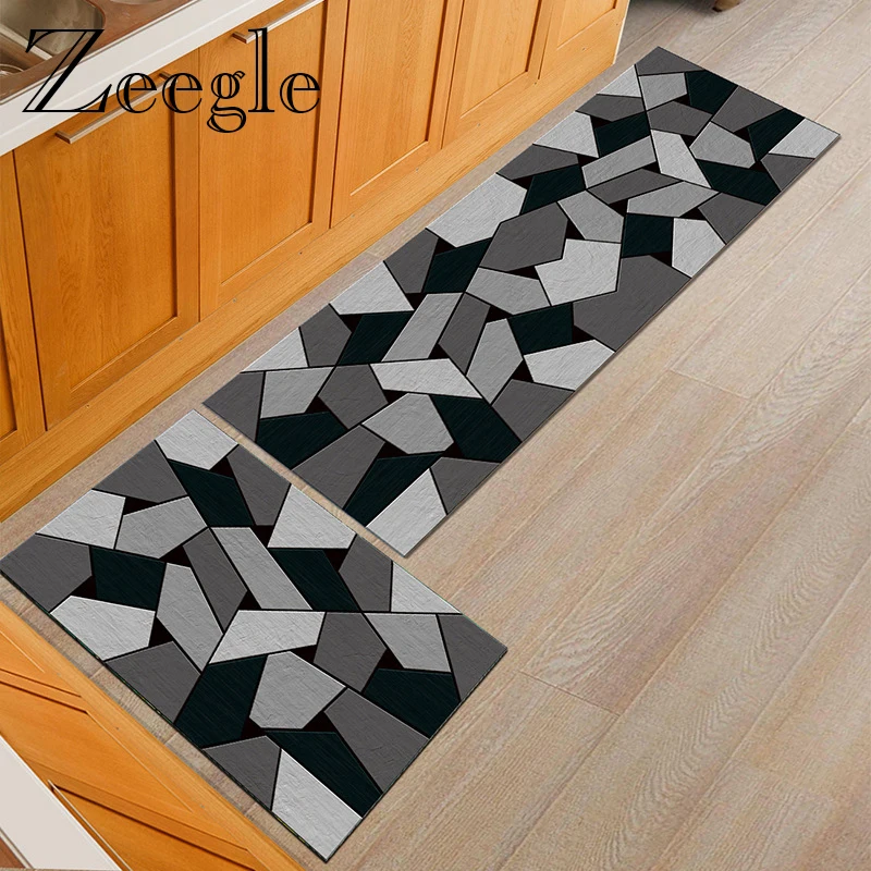 Zeegle Doormat Carpet Kitchen Floor Mat Area Rug for Living Room Yoga Anti Slip Foot Mat Anti Slip Absorbent Hallway Floor Rug