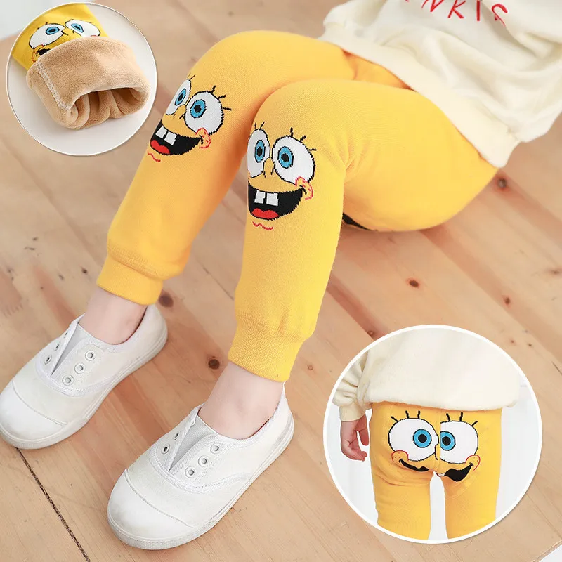 

Autumn And Winter Korean-style Cartoon Sponge Brushed And Thick CHILDREN'S Leggings Lamb Wool Dual File Large Bottom Baby Warm-k
