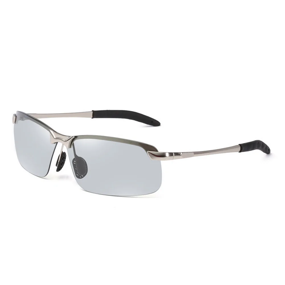 

Polarized Semi-Rimless Sunglasses Driver Riding Goggle Chameleon Change Color Glasses Hot Sales