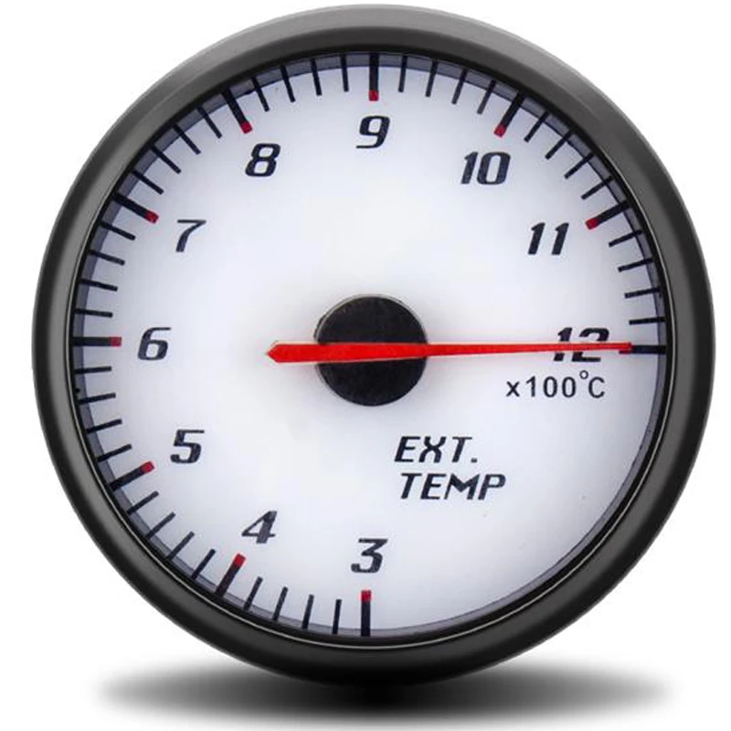 60 мм Тахометр Boost вакуумная температура воды Температура масла масло пресс напряжение воздуха топливное соотношение EGT датчик черный чехол gps Спидометр - Цвет: Ext temp gauge