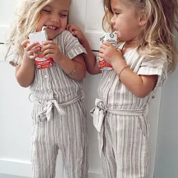 

2 2020 Fashion Kids Rompers Striped Newborn Toddler Baby Girls Romper Jumpsuit Outfits Clothes Children Clothes 1-5Y