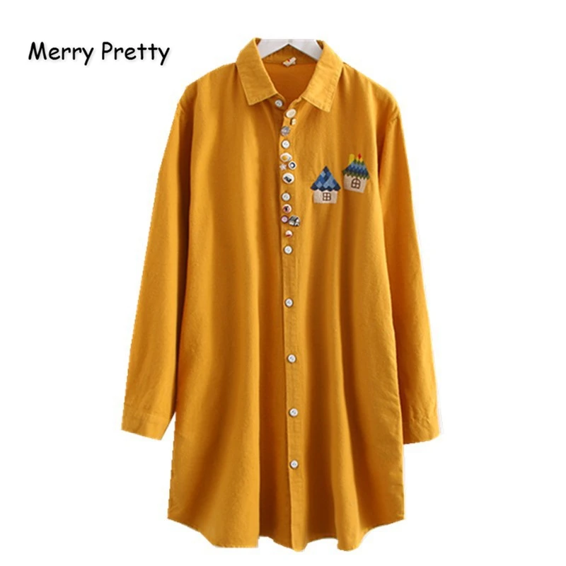 Женская блузка с забавной вышивкой платье-рубашка новинка 2020 однобортное милое