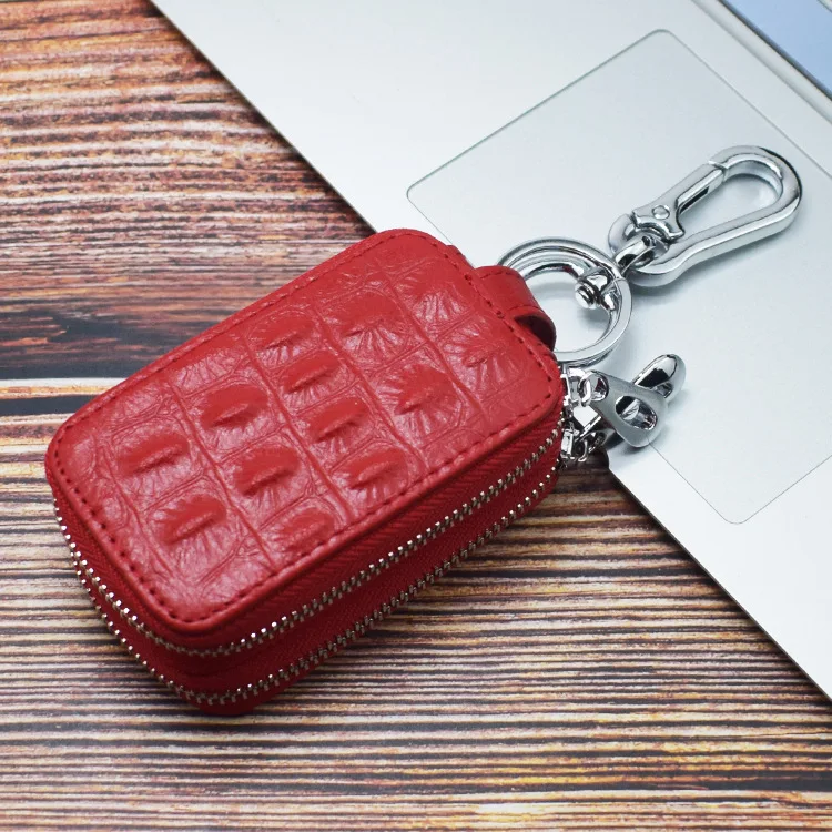 

Guangzhou Supply of Goods Creative Full-grain Leather Craft Embossed Double Zipper Multi-functional Genuine Leather Crocodile Pa
