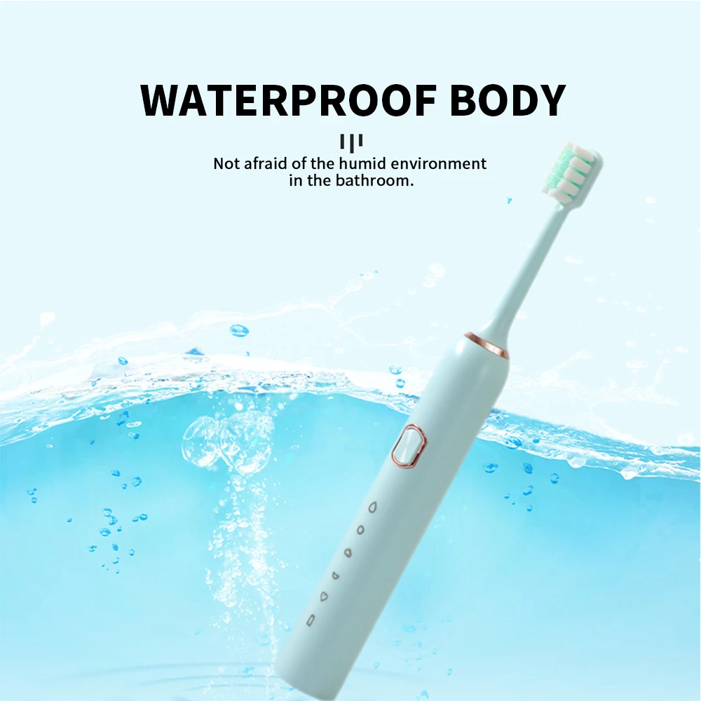 Intelligent Automatic Electric Toothbrush Adult 5 Modes Tooth Brush USB Charging Waterproof Tooth Whitening tooth Heads Set Intelligent Automatic Electric Toothbrush Adult 5 Modes Tooth Brush USB Charging Waterproof Tooth Whitening tooth Heads Set