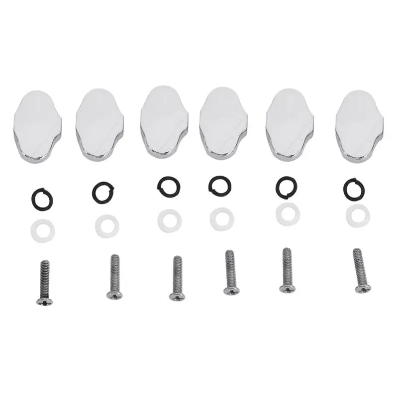 

6 Pcs Chrome Metal Guitar Tuning Pegs keys Tuners Machine Heads replacement Buttons knobs Handle