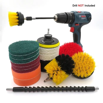 

Hot Sale ! Hurry! 19Pcs Drill Brush Kit Power Scrubber Brush,Scouring Scrub Pads For bathroom car