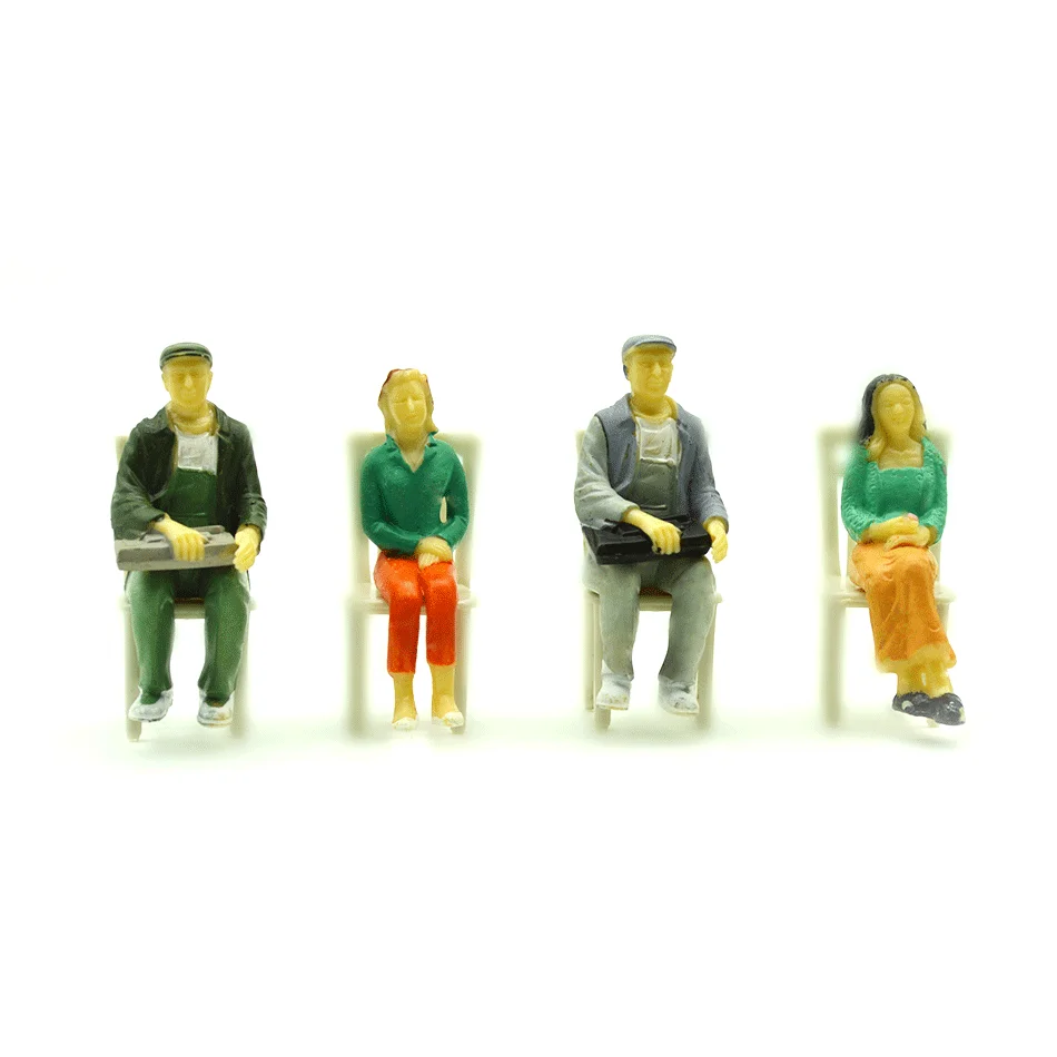 

1/25scale all sitting painted model people for train landscape layout kits 20pcs diorama tiny model sitting figurres in color