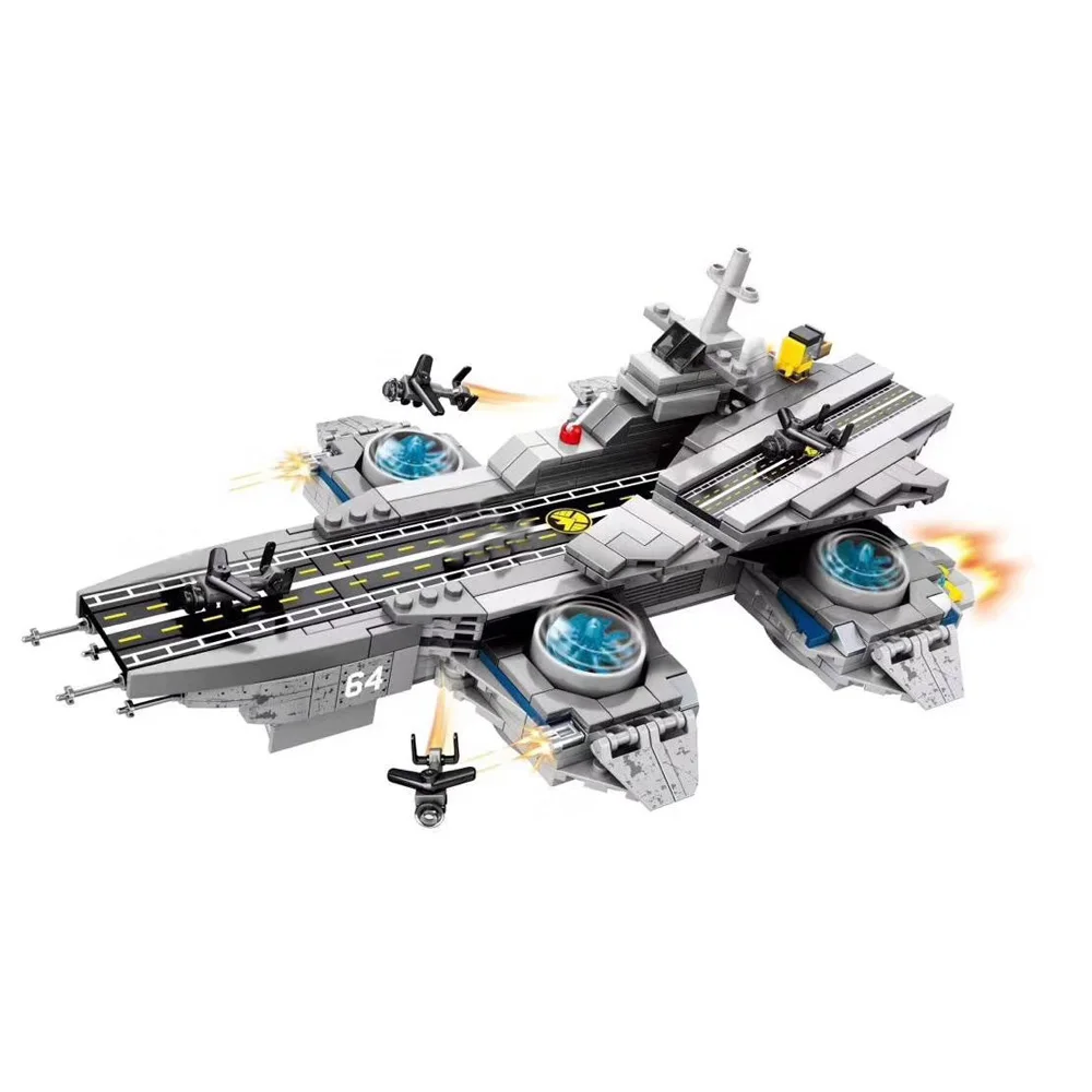 Marvel Мстители Endgame Супер Герои щит Helicarrier Железный человек танос строительные блоки кирпичи детские игрушки
