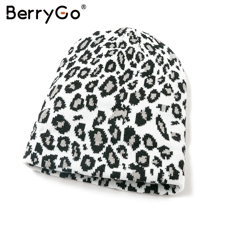 BerryGo эластичная вязаная шапка с леопардовым принтом модная Танцевальная Хип-хоп шляпа Повседневная осенне-зимняя мягкая теплая удобная уличная одежда шляпа