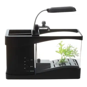 

USB Mobile Mini Electronic Desktop Fish tank Black