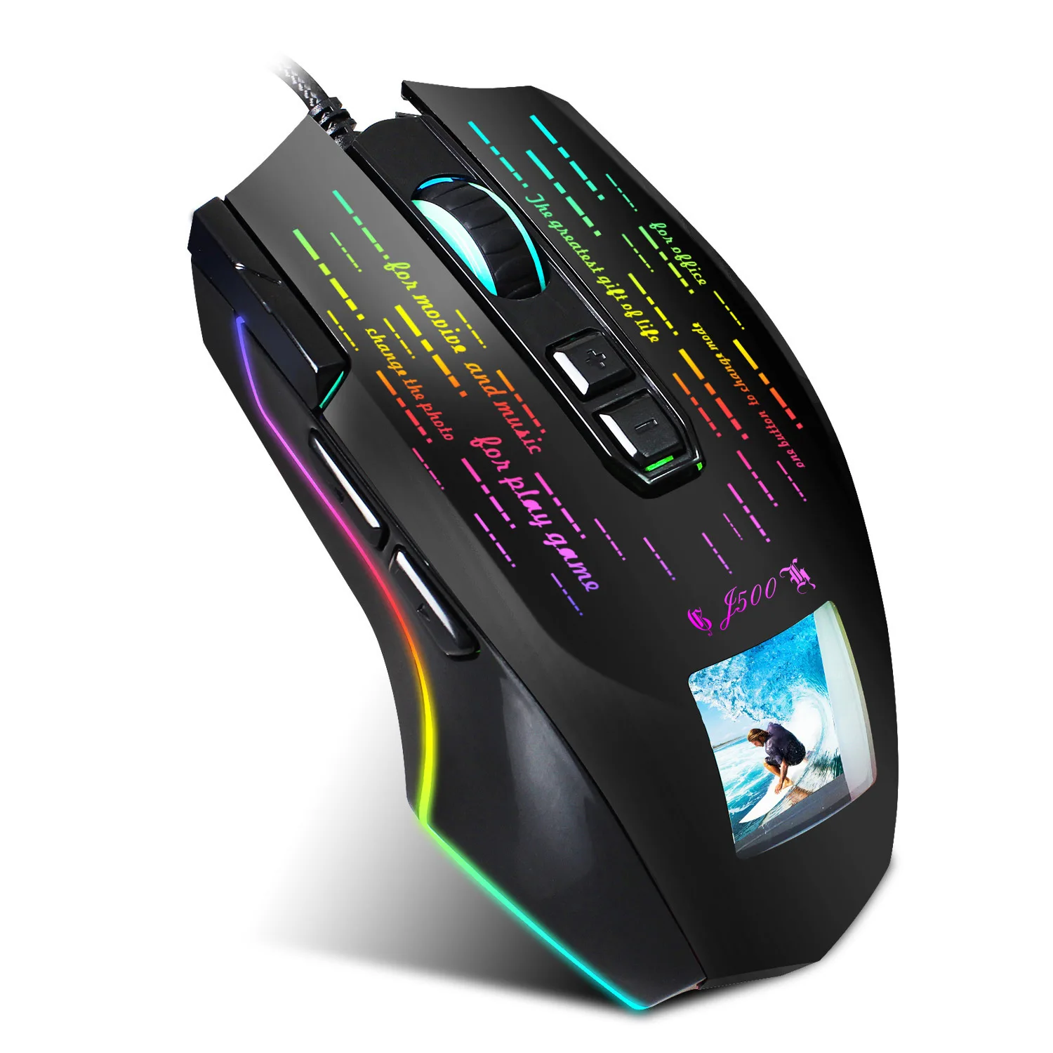 

7 Button Wried Optical Mice RGB Gaming Mouse Gamer Programming 5000DPI USB Computer Backlit Breathe LED for PC Laptop