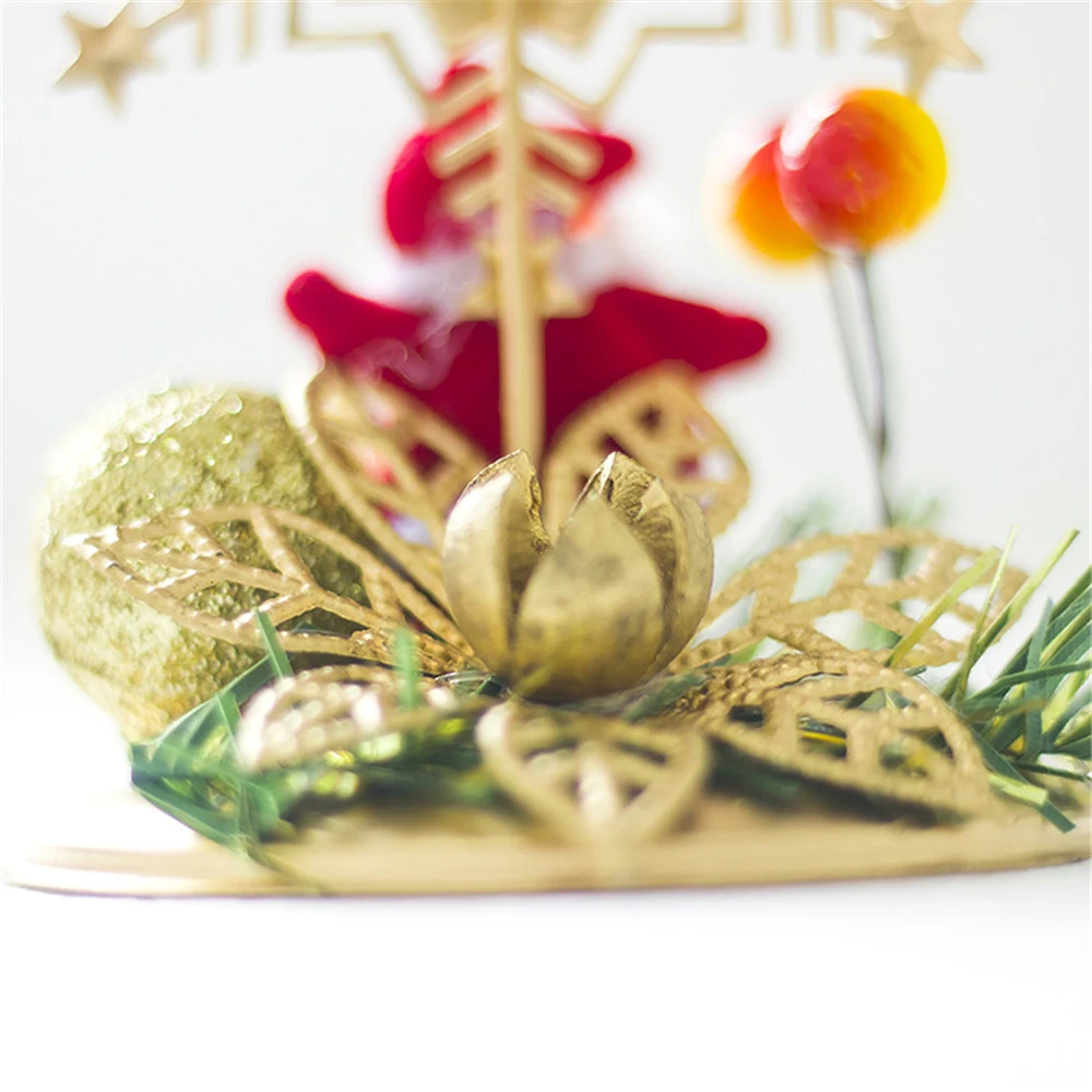Железный Рождественский подсвечник, подсвечник, 4 шт., Рождественский подсвечник, украшение на Рождество, изысканное настольное Рождественское украшение