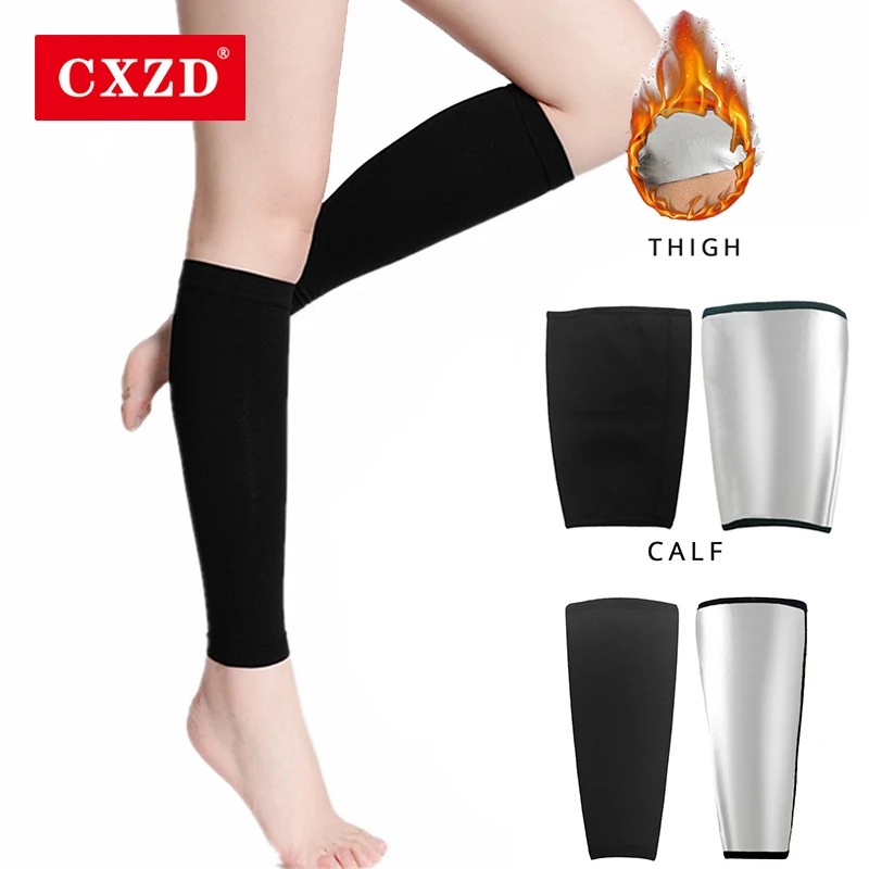 

CXZD Hot selling Women's Sweat Sauna ion coating Thermo Thigh Control Slim Armbands Calf Control Shapers Set Sweat Sauna Fitness