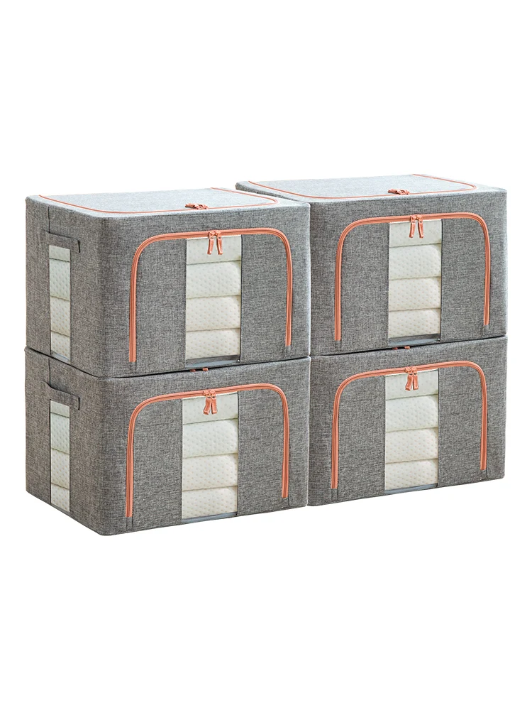 Opvouwbare vier stuk pak opbergdoos extra grote stof kleding box quilt tas afwerking garderobe artefact thuis Opvouwbare vier stuk pak opbergdoos extra grote stof kleding box quilt tas afwerking garderobe artefact thuis