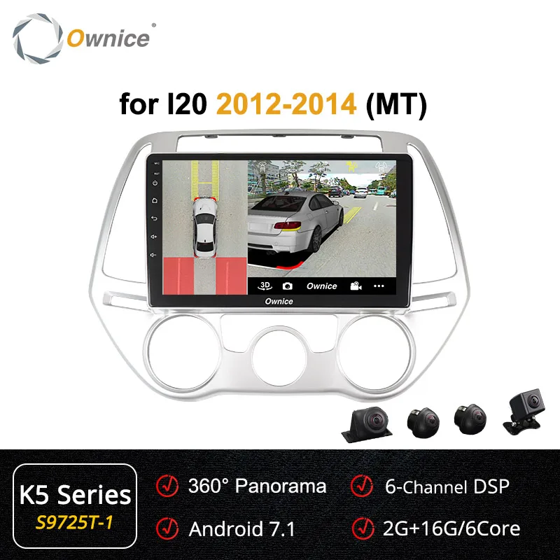 S9725-1 K5 Ownice gps стерео Android 9,0 K3 K5 K6 автомобильный Радио плеер для hyundai I-20 i20 2012- Восьмиядерный 4G LTE DSP 360 панорама оптический - Цвет: S9725-1 K5