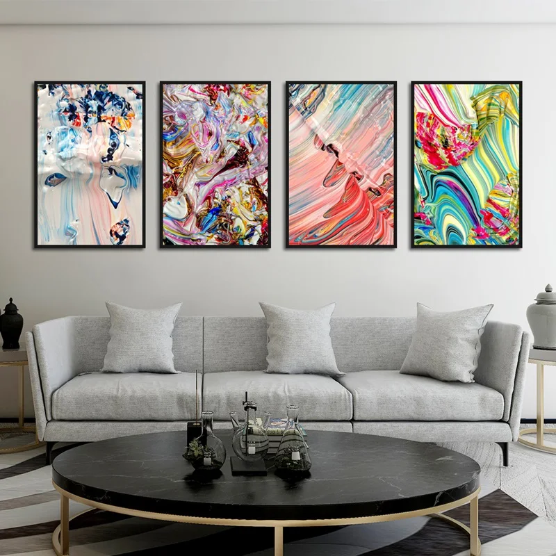 

Nordic Wall Poster Abstract Color Modern Art Canvas Oil Painting Bedroom Living Room Decoration Wall Prints Without Frame