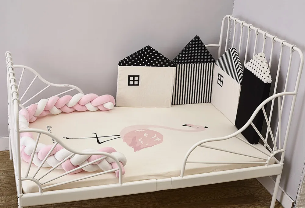 1,5 м длина Детская кровать бампер три косички плетение плюшевый узел подушка для игрушечной кроватки Детская комната украшение фото реквизит