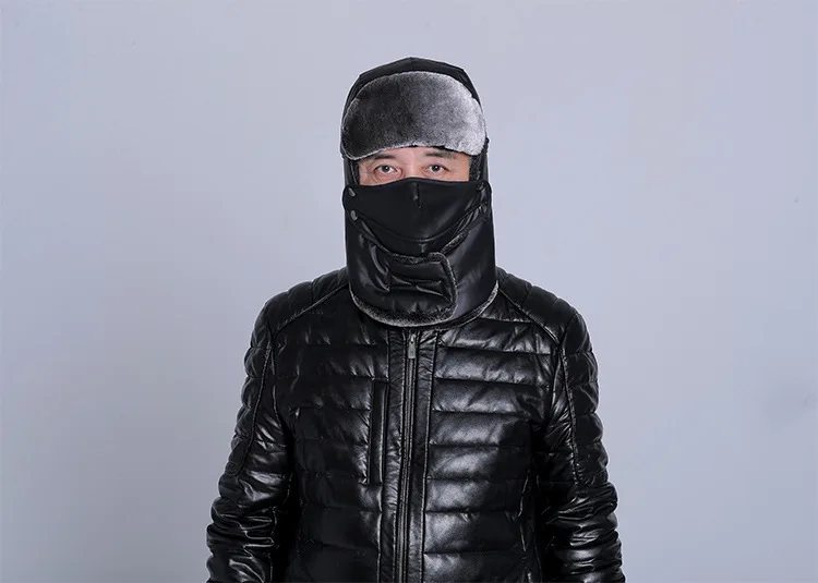 Зимние шапки для мужчин из воловьей кожи, толстые теплые кепки, для пожилых людей, защита от ушек, ПУ, для езды на велосипеде, холодная шапка, мужская шапка