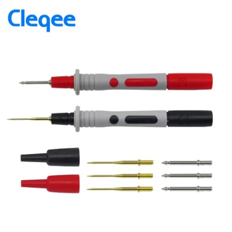 

Free Shipping New Cleqee P8003 p8001 1set 2pcs Multimeter Probe Replaceable gilded Needle Multi-purpose Test pen