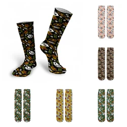 Fashion Playing Card Ladies Cotton Socks Casual Street Punk Compression High Ankle Socks Autumn Winter Ladies Funny Cotton Socks